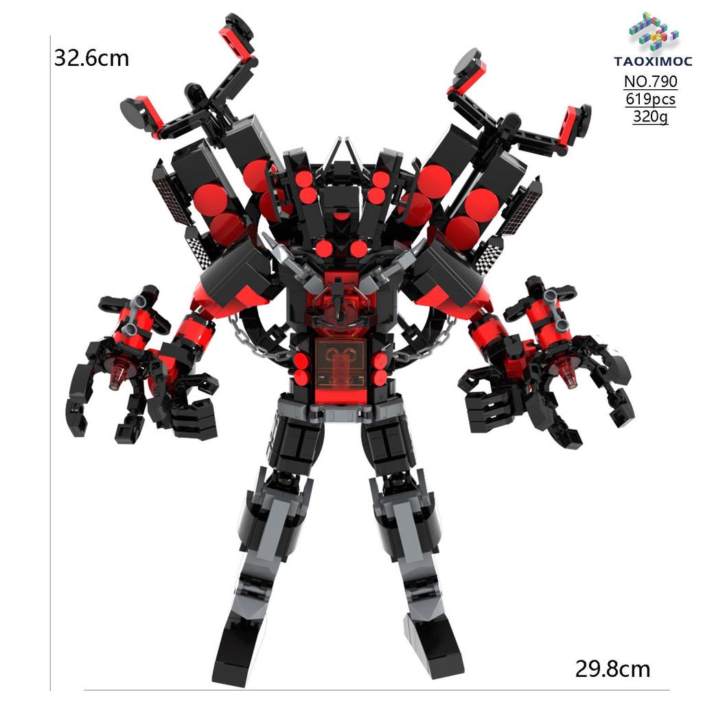 Titan Monitor & Toy Building Block Minifigure Set: Man vs. Toilet Man, Clock Man, TV Man, Audio Man