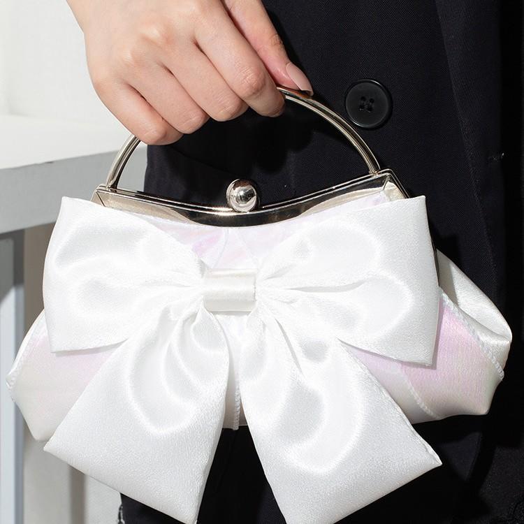 Bow flower clutch bag new women's bag dinner bag high-end dress banquet handbag shoulder messenger bag
