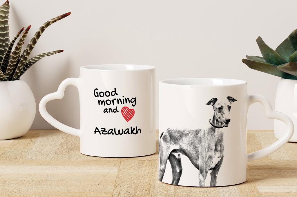 Azawakh, Tuareg Sloughi - cup with a dog, adorable cup with a heart-shaped handle, universal gift from the Art-Dog brand