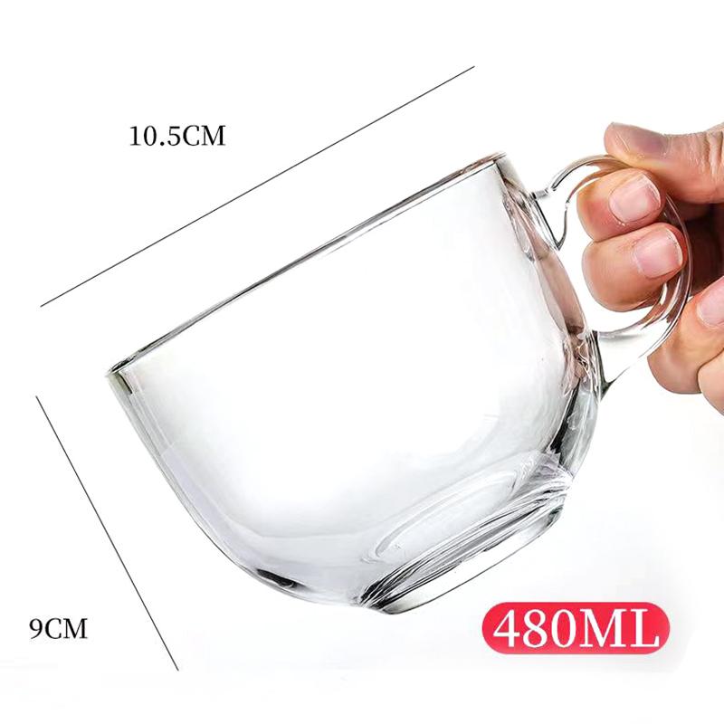 480ml Gold Inlay Edge Glass Salad Bowl Fruit Rice mug Bowls Food Storage Container Lunch Bento Box Decoration Tableware