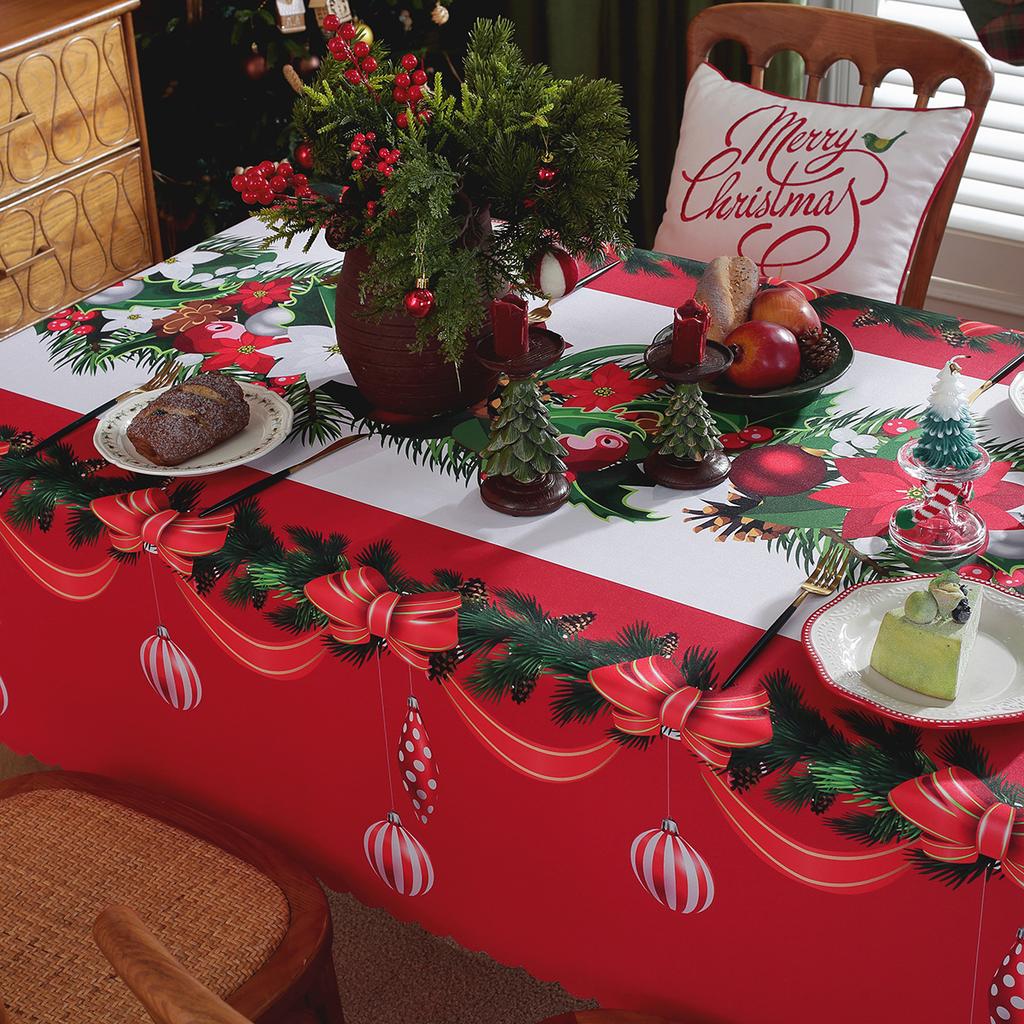 New Christmas Table Cloth Printed Rectangular Home Living Room Table Cloth Festive Party Atmosphere Beautification Decoration