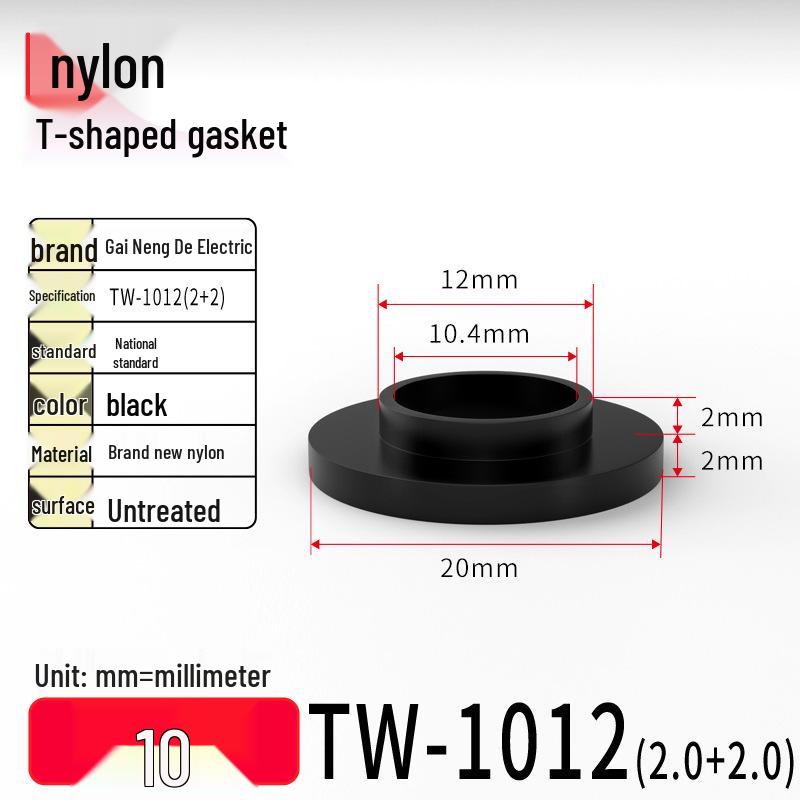 T-Shaped Nylon Gasket Ring Screw Shaft Sleeve with Concave-Convex Insulation Pad M2