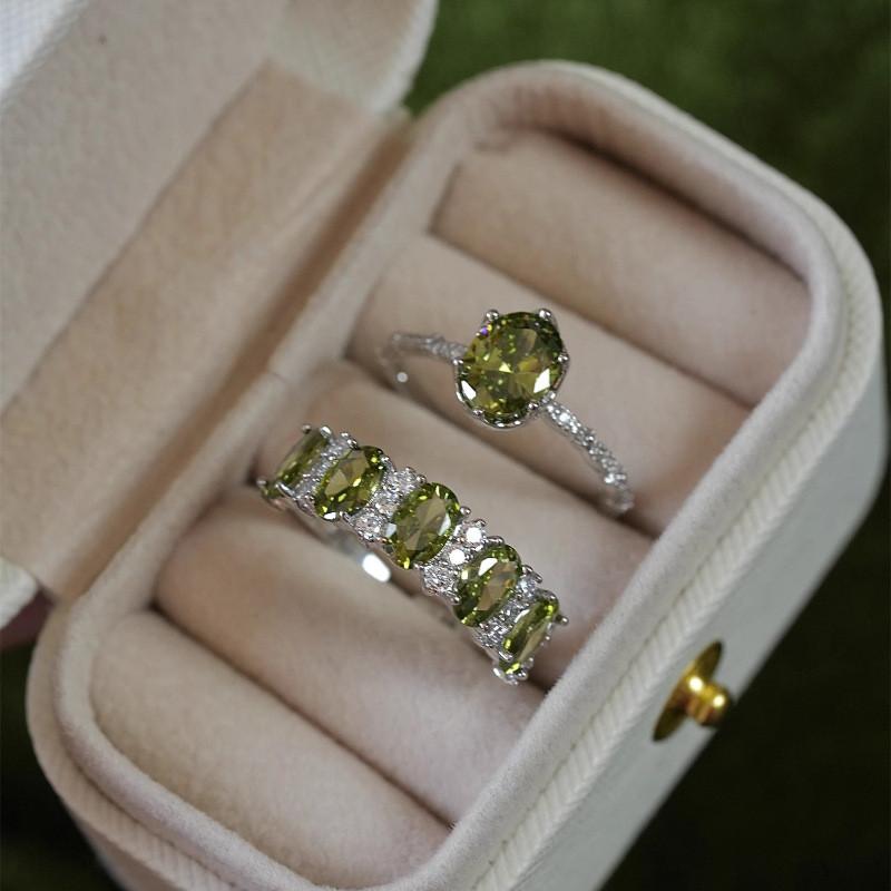 Chic And Sophisticated Olive Green Adjustable Ring For Trendy Women's Fashion Accessories