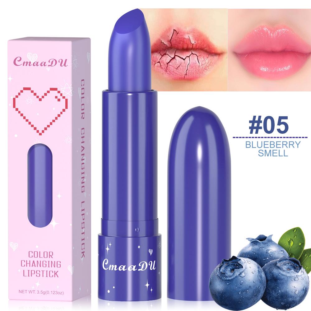 CmaaDu 6-Color Fruit-Flavored Color-Changing Moisturizing Lipstick
