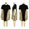 TW667 Summer Plus Size Women's Patchwork Dress - European & American Style, Loose Mid-Length