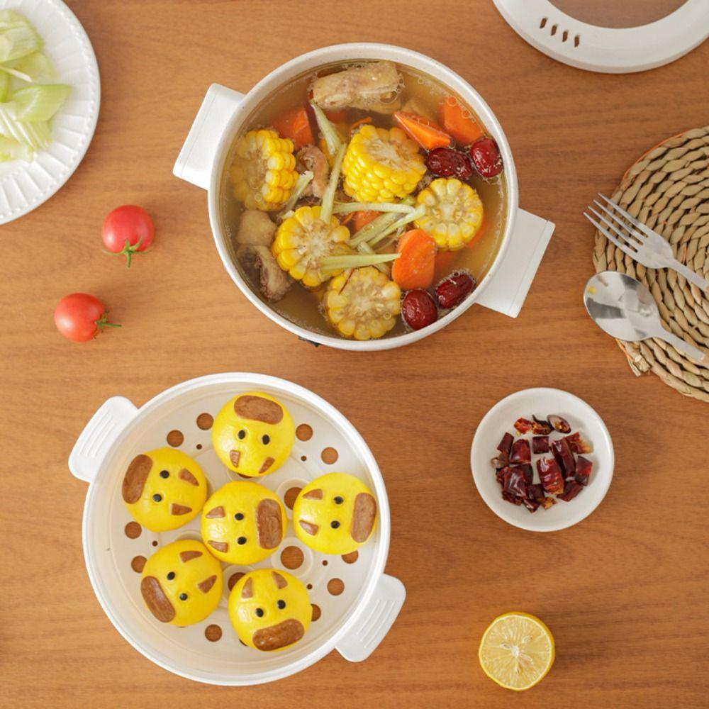 Non Stick Electric Cooker with Steamer Soup Stew Pot Electric Hot Pot  Student Dormitory