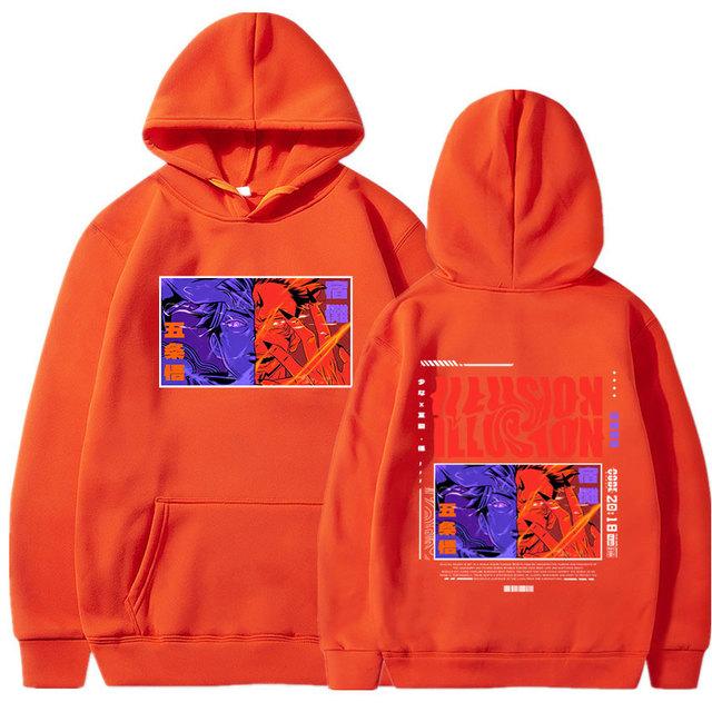 Anime Jujutsu Kaisen Hoodies RyoUnisex Sukuna Gojo Satoru Hoodies Unisex Casual Vintage Oversized Long Sleeves Hooded Sweatshirts Unisex Streetwear