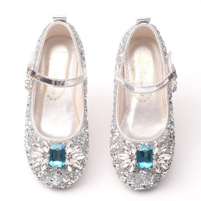 Mädchen Modische Prinzessin Schuhe Kinder Kristallschuhe mit Kleid Performance Schuhe Laufsteg Weichsohlige Kleine Lederschuhe