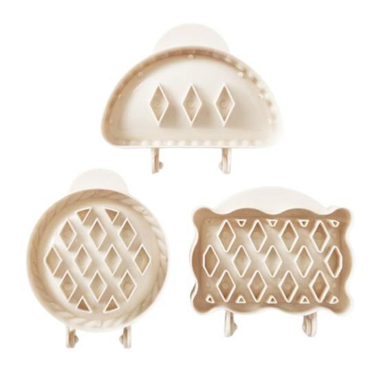 Sada formiček na jablečný koláč Plastové vykrajovátka na těsto Mini výrobník ručních koláčků Podzimní kapesní lis na koláčky pro domácí dezerty