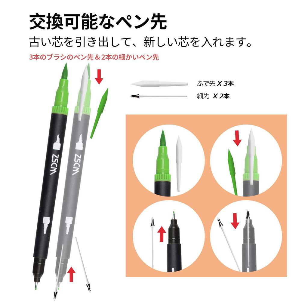 M ZSCM Art Marker Watercolor Seto Art Marker Vivid Watercolor Pens for Picture Adult Coloring School Kids Storage Case Included 25-Color Water-Based