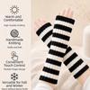 Elbow Length Long Fingerless Gloves Striped Knitted Gloves Wrist Sleeves  Cosplay Use