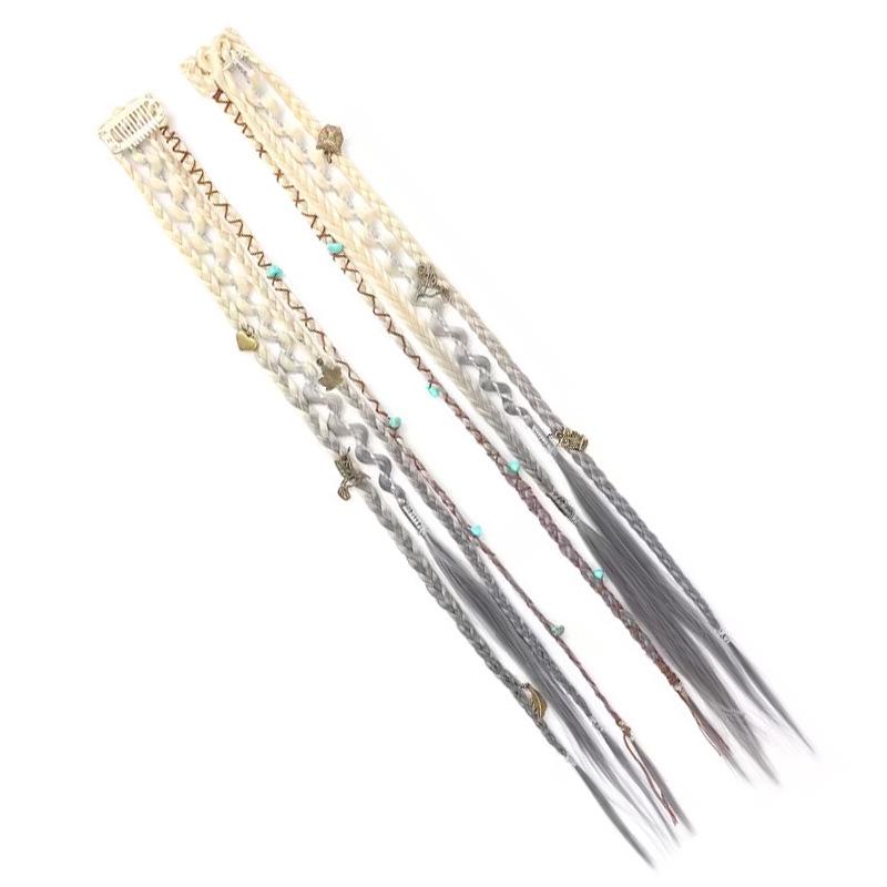 Estensioni Capelli Trecce a Coda di Pesce Intrecciate Stile Bohemien - Parrucca con Clip BB Treccine Box Donna