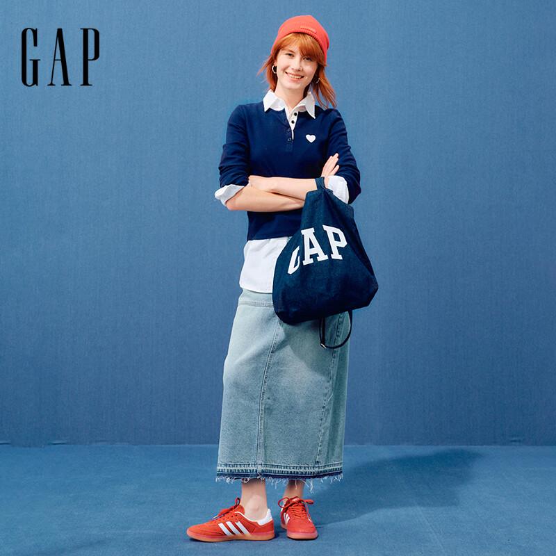 Gap Women s 2025 Spring Washed Raw Hem Denim Midi Skirt S