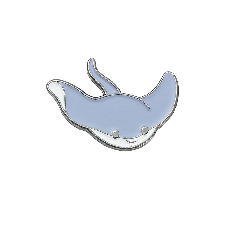 Q version of marine life metal badge seahorse shark jellyfish starfish bag brooch