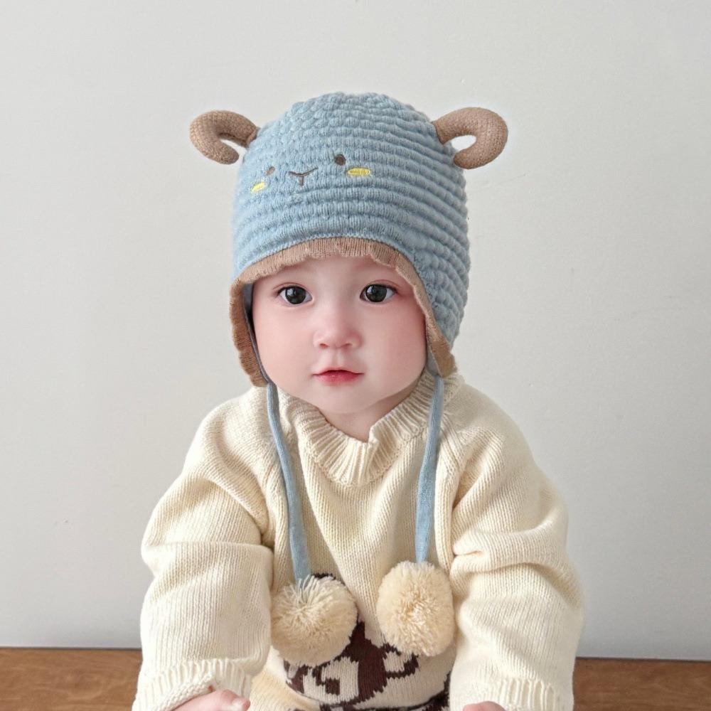 Warm Plush Baby Beanie Lamb Design Earflap Cap Comfort Kids Knit Hat Kids