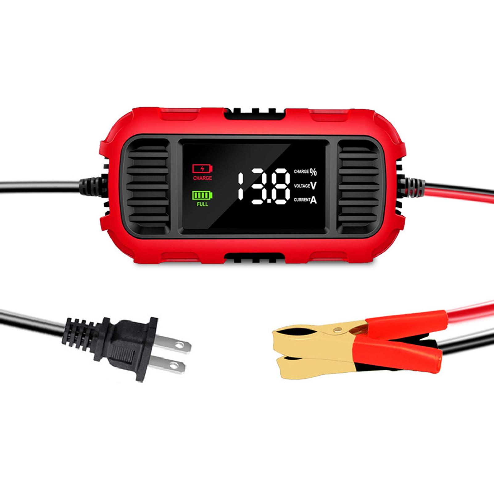 

Automatic Trickle Battery Charger, 12V 2A Intelligent Battery Charger with LED Display Screen for Motorcycle AGM GEL красный