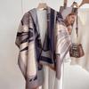 Thick Shawl Wrap Head Scarf For Women  Winter Warm Cashmere Neckerchief Bandana Fashion Print Poncho Pashmina Bufanda