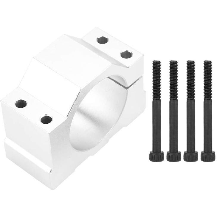 Aluminum CNC Spindle Motor Mount Bracket Clamp with Screws 52mm Diameter, Silver Spindle Mount Bracket