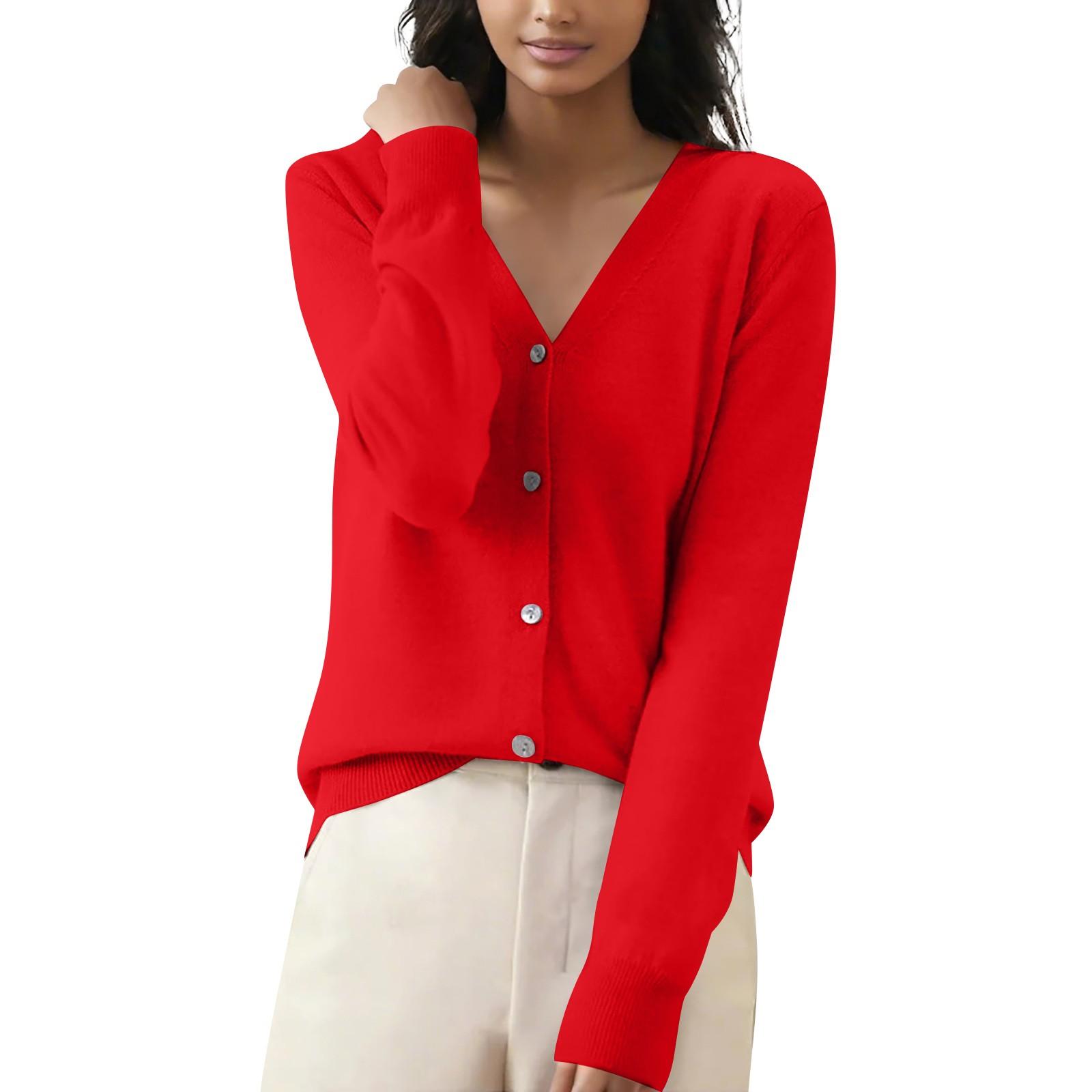 

Женская повседневная мода, удобная короткая куртка-кардиган с длинными рукавами и V-образным вырезом XXL