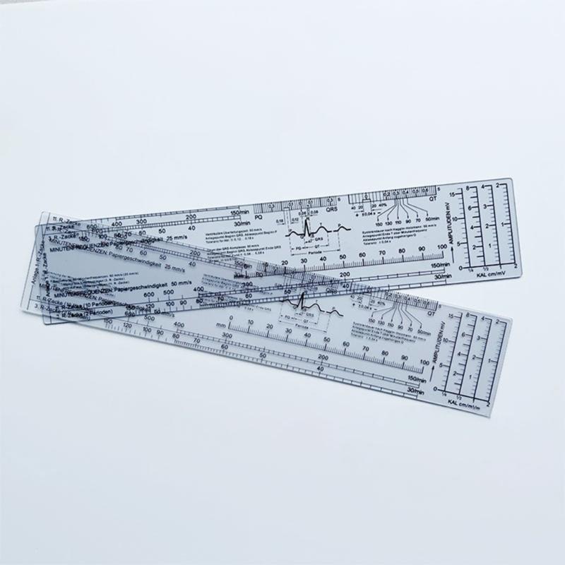 Heart Rate Scale Ruler Heart Rate Measuring Tool Caliper for Interpretation, Electrocardiogram Ruler Measuring Ruler