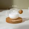 50/100/150 ml Szklanka do odmierzania espresso z drewnianym uchwytem DIY Dzbanek do mleka Akcesoria do kawy Przezroczysty kubek do odmierzania kuchennego