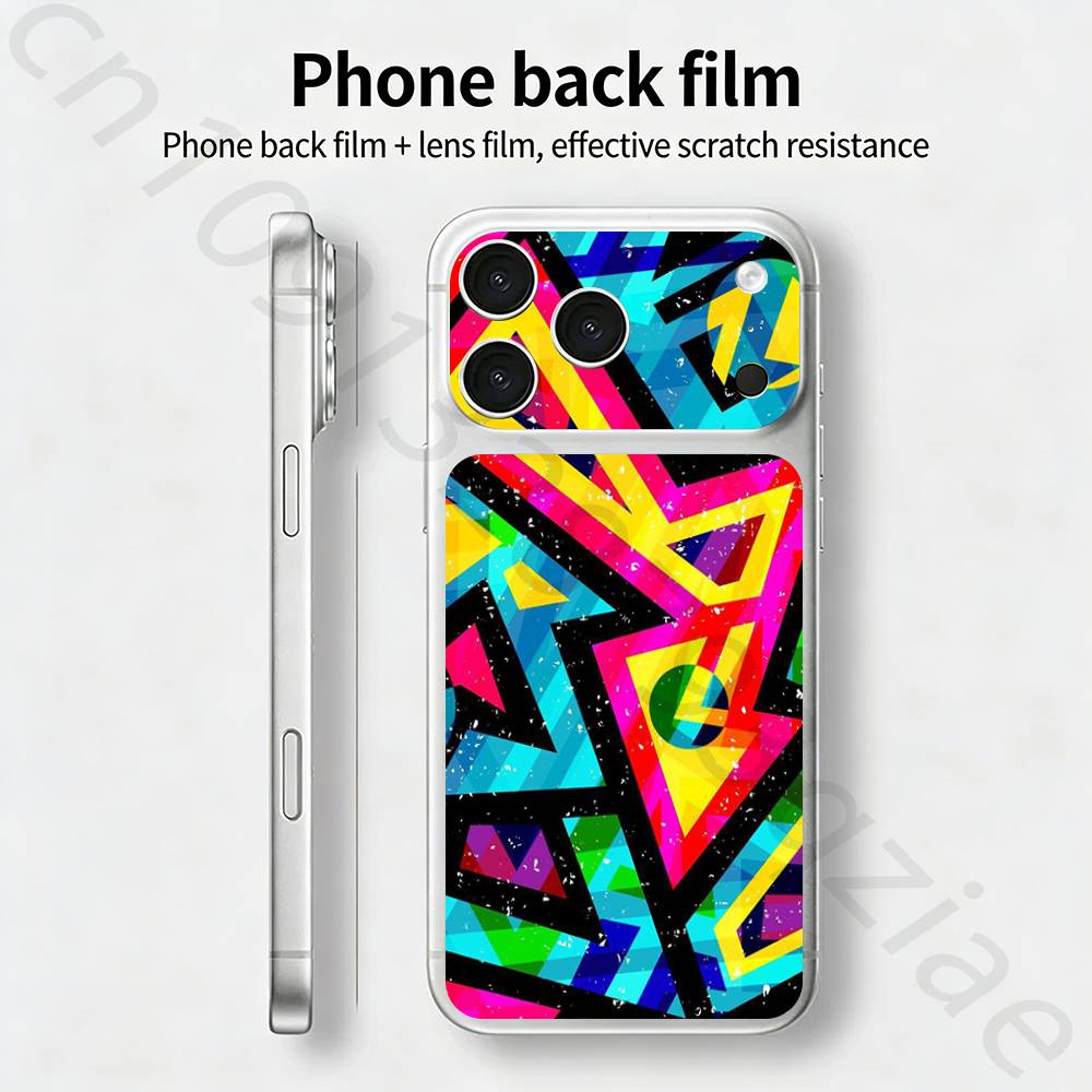

Colorful(1) For iPhone 17 pro Max /17 pro Full Cover Decal Skin Wrap 3D Colorful Rear Protective Sticker Film iPhone17promax
