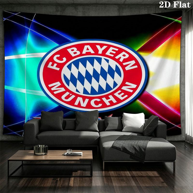 FC Bayern Munchen Custom Name Wall Tapestry Aesthetic Wall Hanging Printed Fabric Blanket Decorative Tapestries for Bedroom Living Room Home Decor