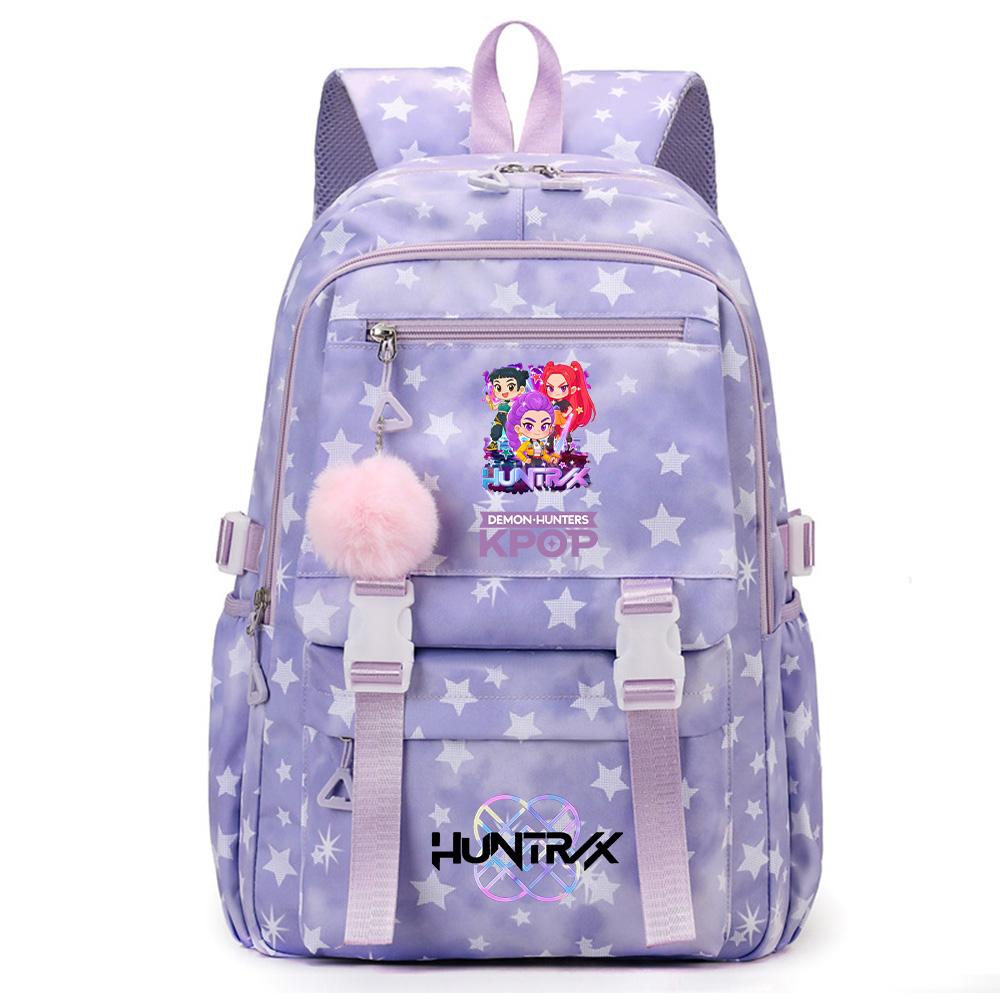 Cute Anime K-Pop Demon Hunters Printed Backpack for Teenager Student Girl Boy Bookbag Schoolbag Large Capacity Waterproof Travel Bag Gift Rucksak