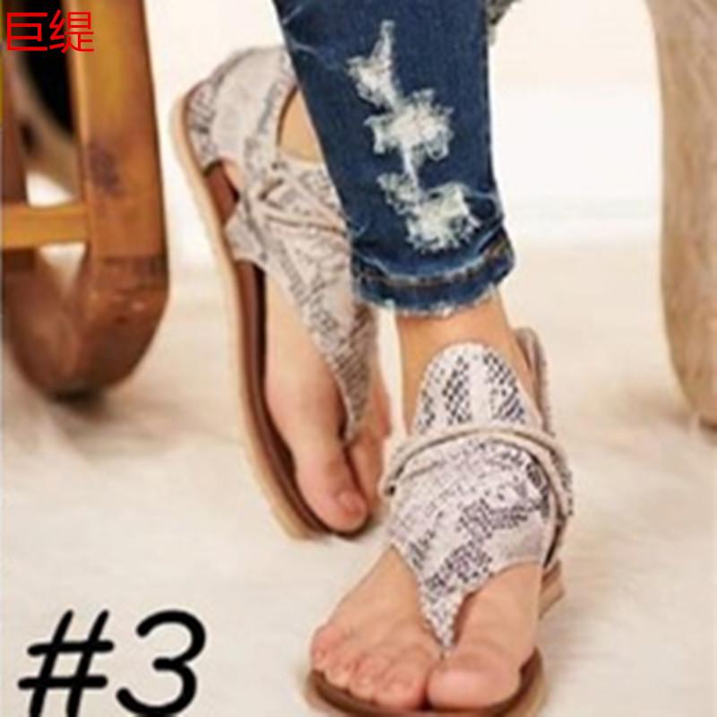 

2020 spring and summer new foreign trade large size wish European and American foreign trade Roman flat bottom zipper women s sandals 43