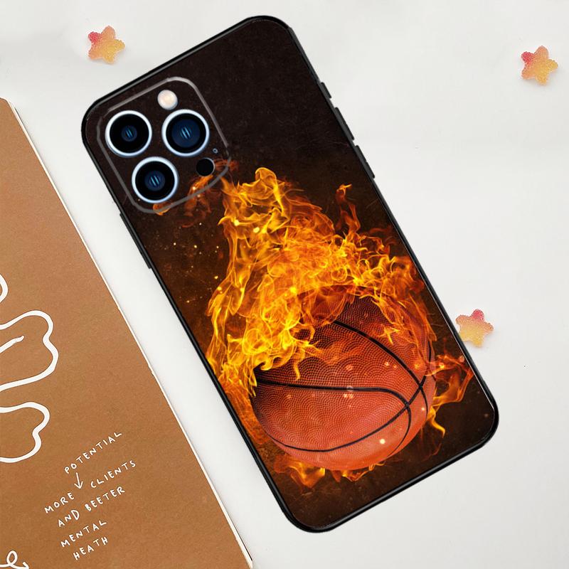 Basketball On Fire Phone Case For iPhone 17 Pro Max 14 13 12 11 15 16 Pro Max mini 16 Plus 16e 17 Air Funda