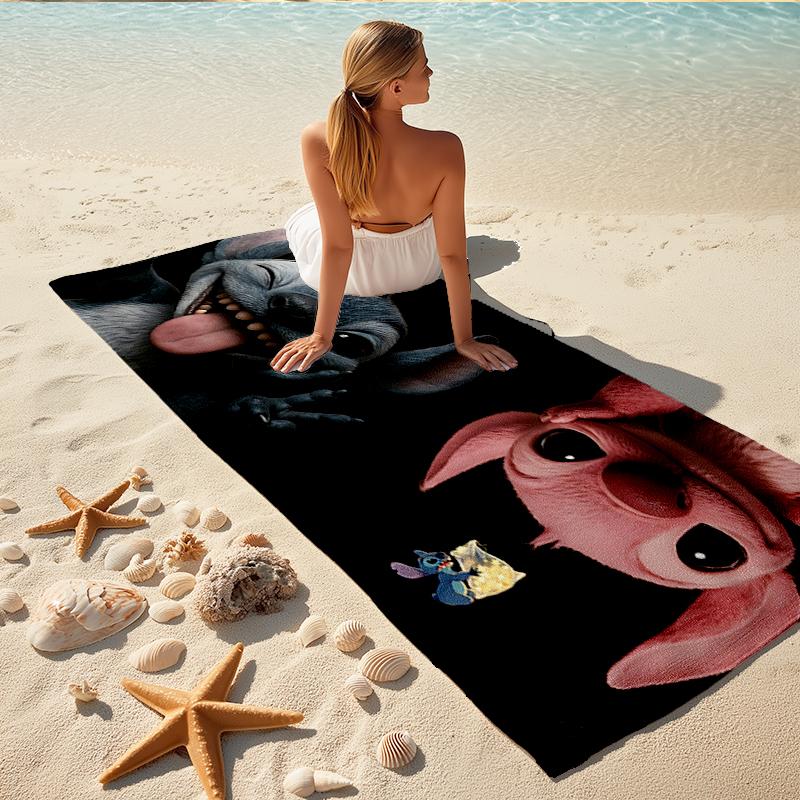 1Pc Stitch Angel Adventure Beach Towel Quick Dry Multiuse For Beach Pool Gym Yoga Home Travel Christmas Halloween Xmas Gift S1961