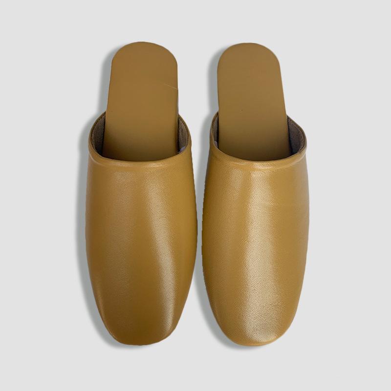 Men's and Women's Lambskin Indoor Slippers - Breathable Leather for Home