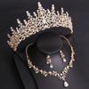 DIEZI Baroque Bridal Opal Crystal Crown Princess Queen Luxury Water Drop Tiaras Necklace Earrings New Wedding Party Jewelry Sets