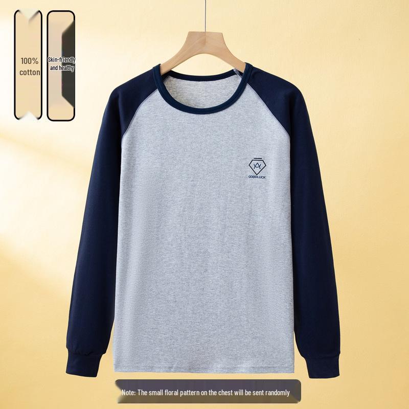 Teen Boys' Cotton Long Sleeve Autumn T-Shirt - Mid & Big Sizes Available