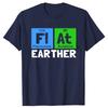 Platte Aarde Periodiek Systeem Scheikunde Woordspeling Grafisch T-shirt Unisex Casual Katoenen T-shirt