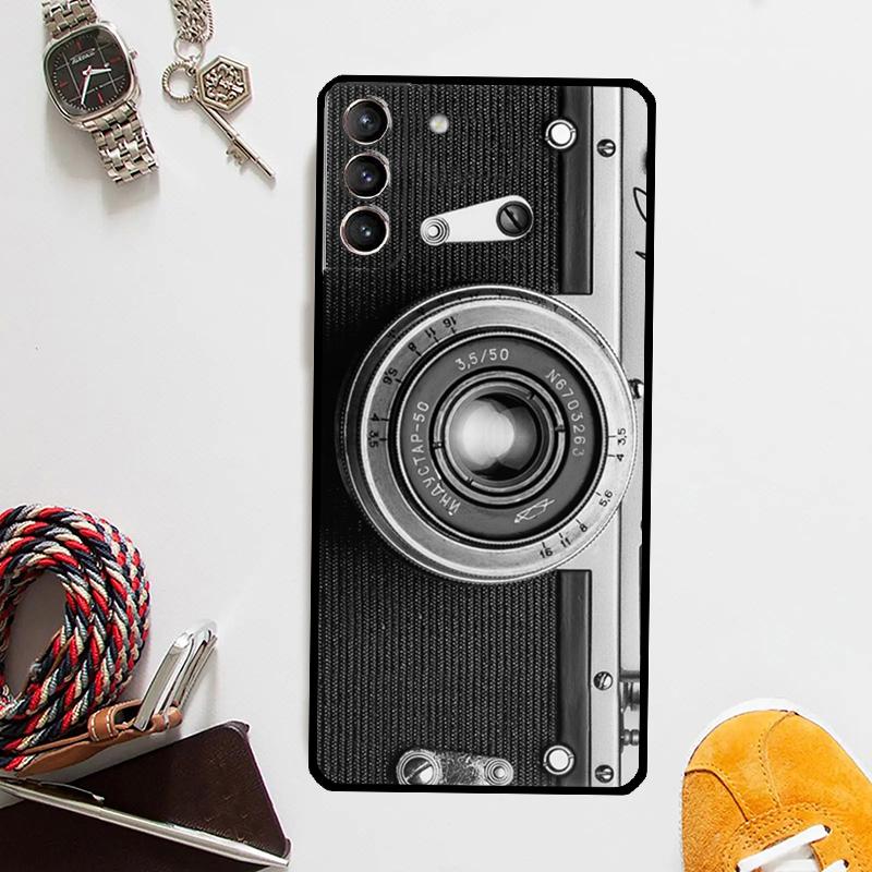 Retro Camera Vintage Case For Samsung Galaxy S24 Ultra S23 S22 S21 Plus S20 FE S8 S9 S10 Note 10 20 Ultra Cover