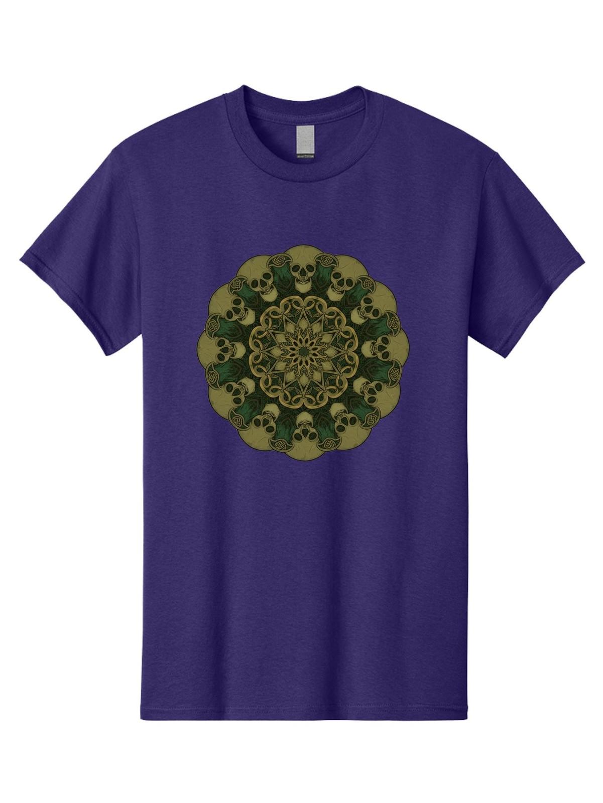 Skull-Mandala-1 Mens Graphic Tee, 100% Cotton, Casual Summer Wear S разноцветный