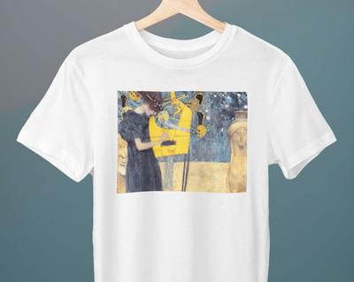 Muziek, Gustav Klimt Schilderij, Unisex T-shirt, Art Nouveau, Kunst T-shirt, Cadeau voor Haar, Cadeau voor Hem, Kunst Liefhebber Cadeau