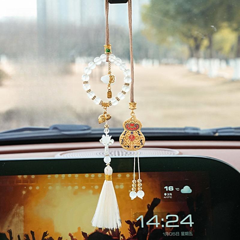 1PC Car hangers, ancient-style pendants, Chinese-style light luxury, high-end car rearview mirror pendants and ornaments
