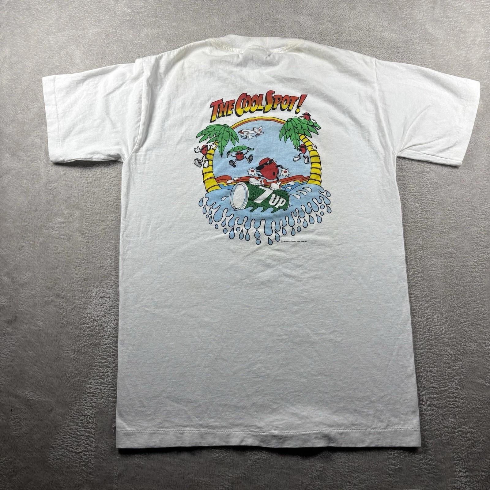 Vintage 7 Up Shirt Men’s M White The Cool Spot Soda Single Stitch USA 90s #4A S
