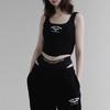 Badblood South Korea Sexy Sexy Vest Camisole Silm Short Letter Embroidered Top Sleeveless Zipper Women's Clothing
