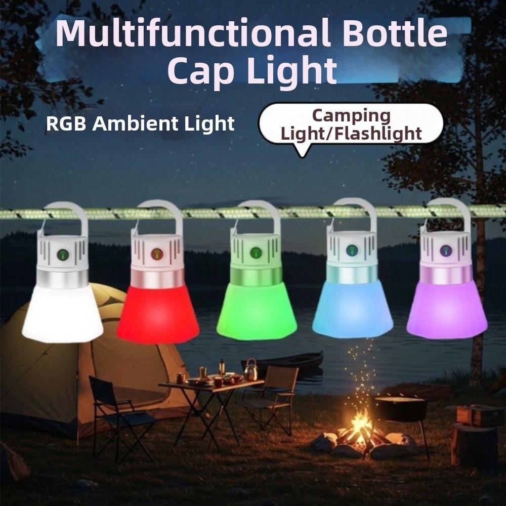 Hanging Function RGB Ambient Light Handheld Portable Hook Lamp Mini LED Flashlight Camping Use