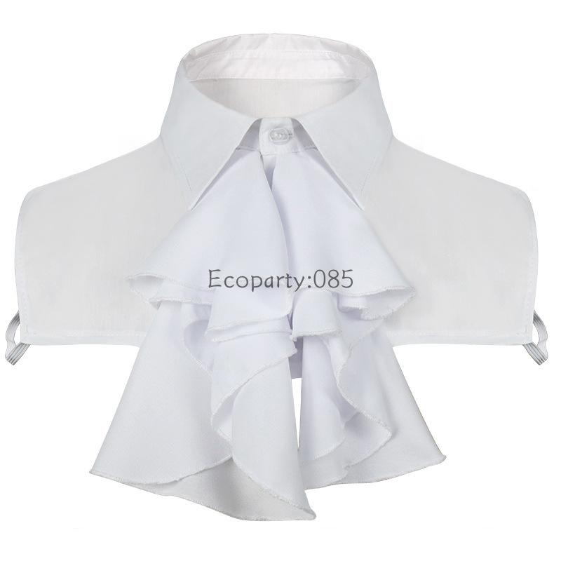Women Men Detachable Ruffled Lace Jabot Vintage Victorian Fake Collar Exotic Cosplay False Neck Choker Clubwear Steampunk Collar