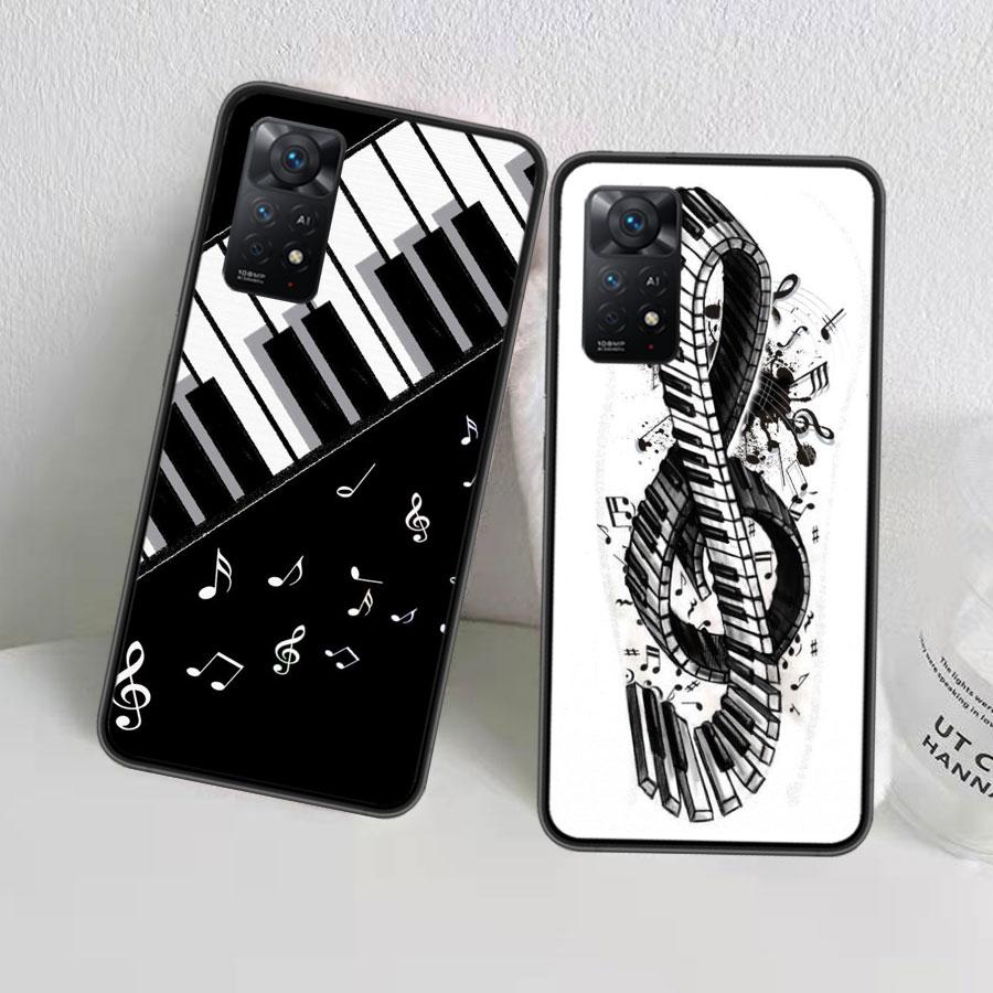 Piano Keys Musical Phone Case For Redmi 13C 14C Note 13 14 Pro 5G Plus 12 12C 10 10A 10C 9 9A 9C 9T 8 8A K70 Pro Xiaomi Cover Si