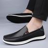 High Quality Split Leather Loafers Fashion Soft Soles Comfortable Business Office Shoes Men Slip-on Flat Bottomed Driving Shoes