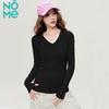 NOME Women's Slim-Fit V-Neck Long Sleeve T-Shirt
