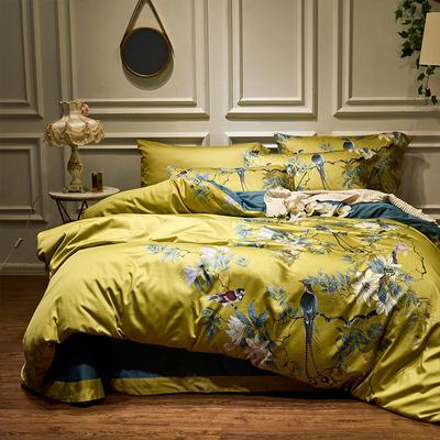 Set di lenzuola con angoli, copripiumino, biancheria da letto di lusso, stampa in cotone, 4 pezzi