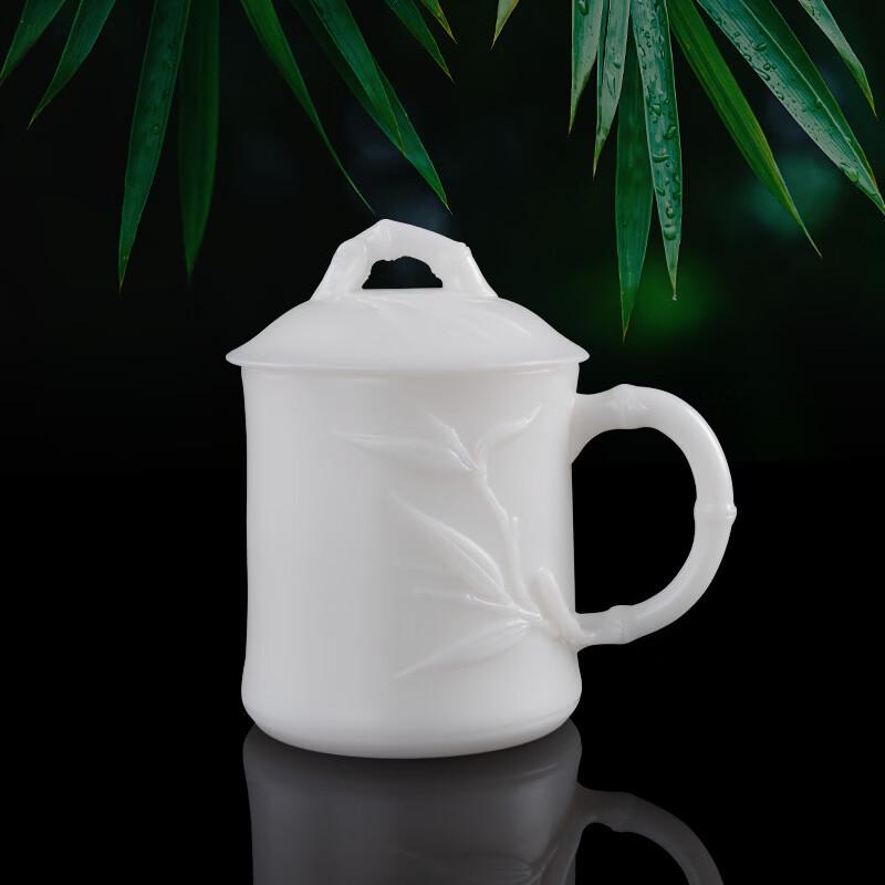 Dehua White Porcelain Bamboo Office Cup Set