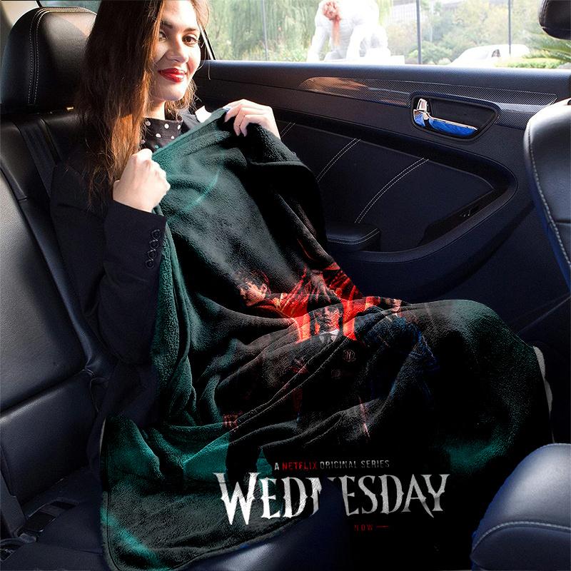 1pc Wednesday Series Blanket, Soft Throw for Room Decor, Perfect Gift Idea for Family and Friend, Living Room, Travel, Camping, Car Blankets, Beach, O