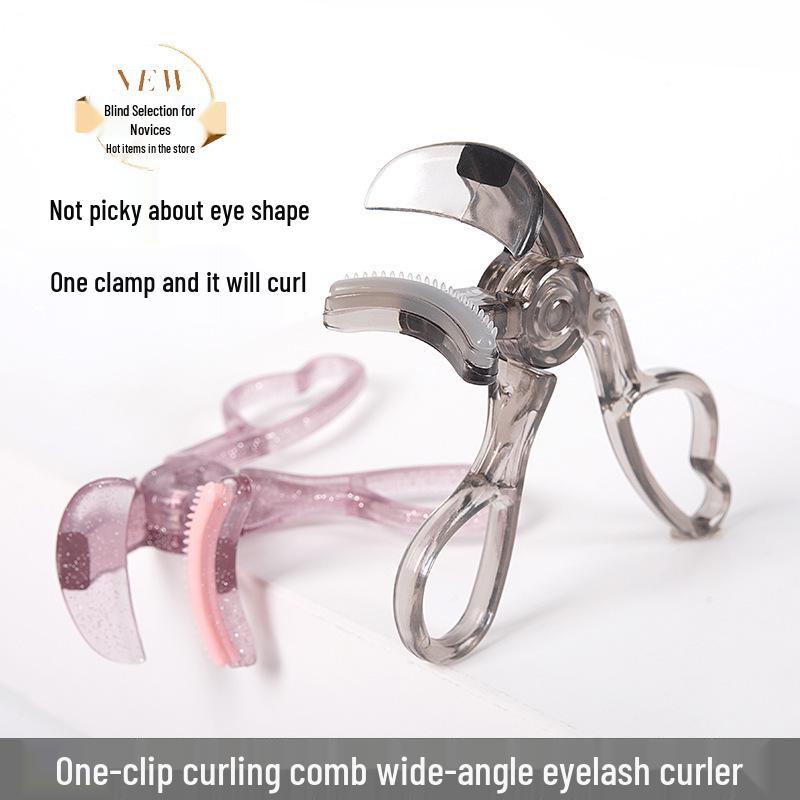 Beginner Frameless Curled Tooth Comb Eyelash Curler - Portable Sunflower-Shaped Wide Angle Lash Tool
